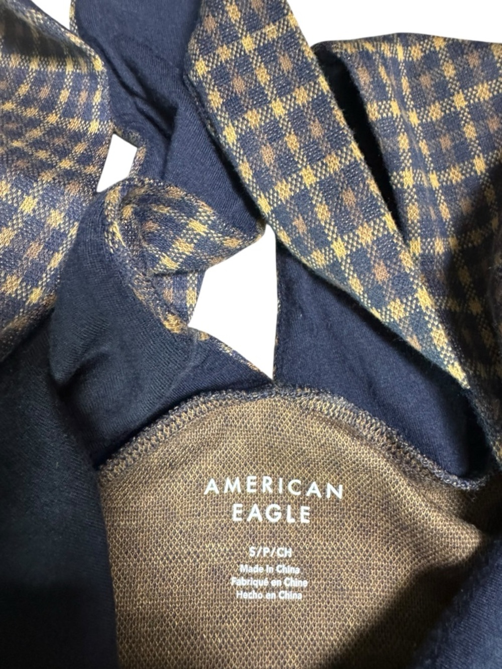 American Eagle Plaid Open Back Mini Dress Size Small - Picture 4 of 6